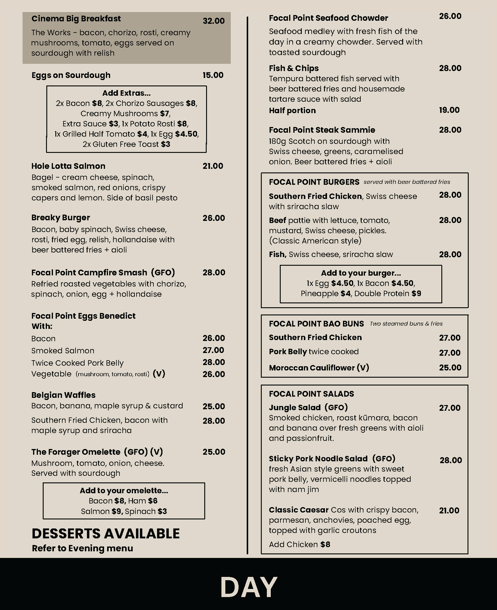 Blackboard Day Menu